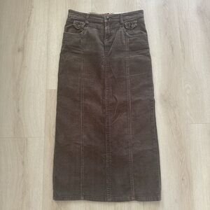 UNIONBAY Chocolate corduroy MIDI Skirt
